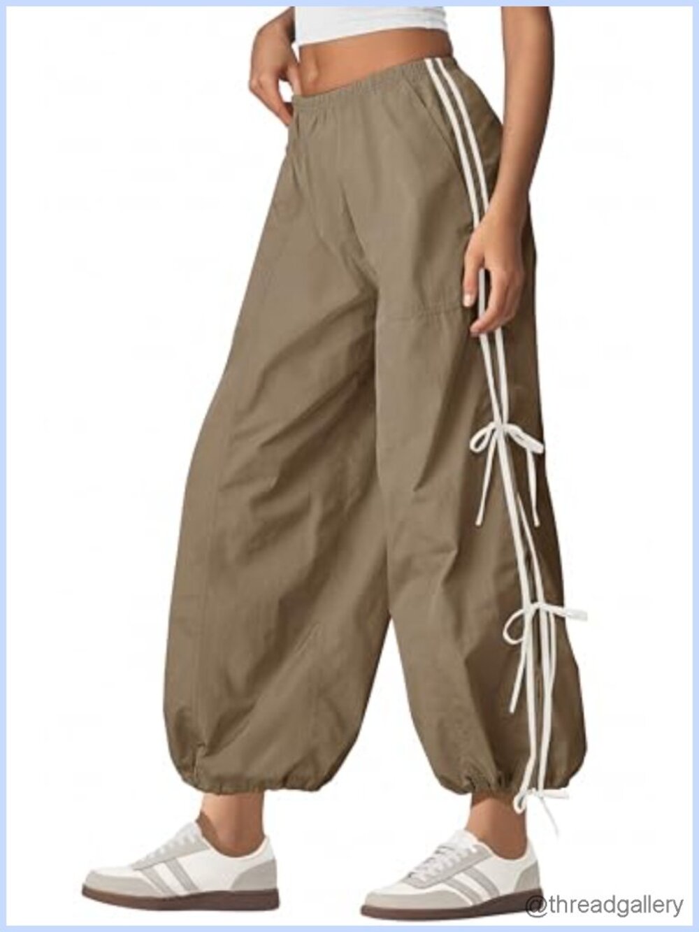 Parachute Pants Bow Knot Baggy Track Pants